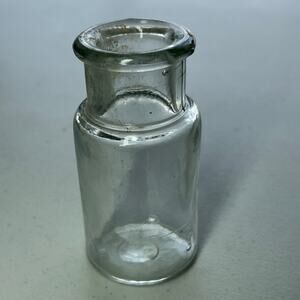 Antique Clear Glass Bottle with M Stamped on Bottom Medicine Vintage Maybe 1930s